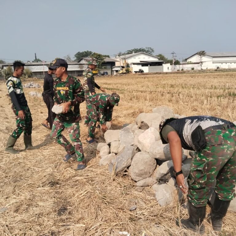 Talud Baru di Parangjoro Dibangun TNI dan Warga untuk Melindungi Sawah