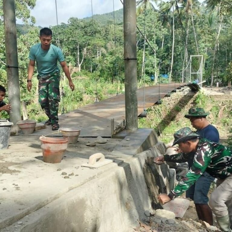 Pondasi Jembatan Gantung Pattuku Diselesaikan untuk Akses Antar Dusun