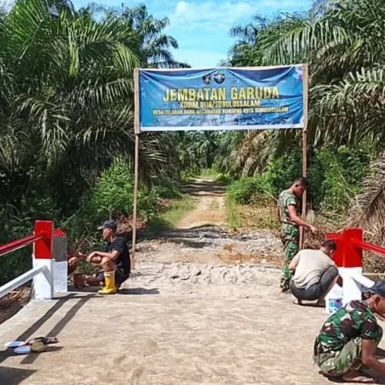Pengecatan Jadi Fokus Akhir Pembangunan Jembatan Garuda oleh Kodim 0118