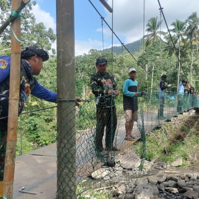 Tahap Akhir Jembatan Gantung Pattuku: Pemasangan Ram dan Jaring Jadi Prioritas