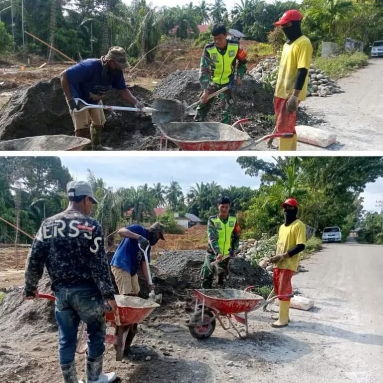 Kodim 0105/Aceh Barat: Babinsa Koramil 0105-10 Gelar Pengecoran Jalan di Desa Ulee Pulo