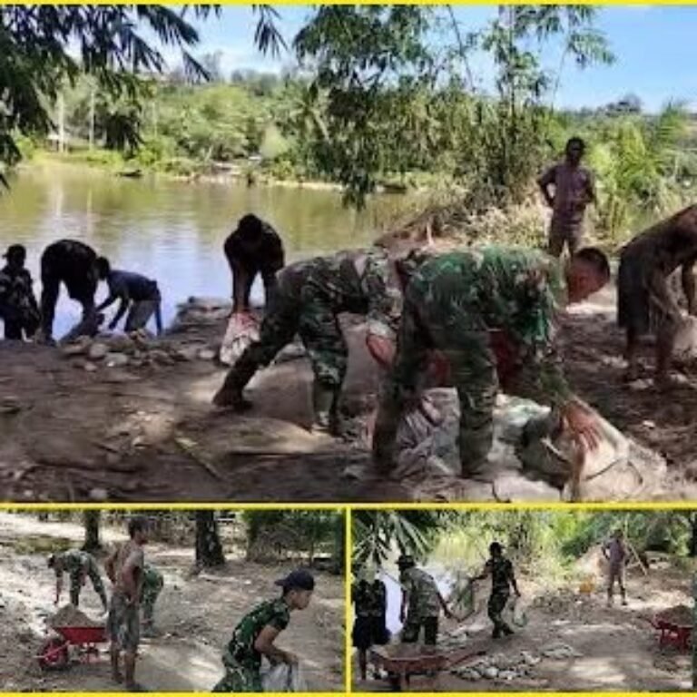 Peran Masyarakat dan TNI dalam Distribusi Material Jembatan Perintis Simpang Kanan