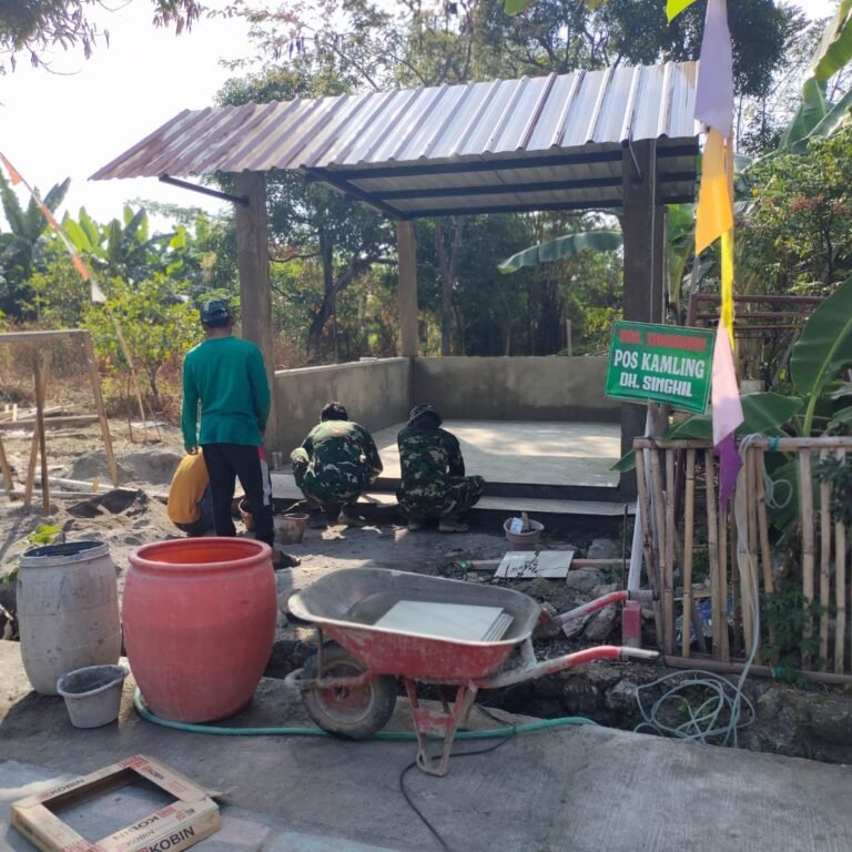 TMMD ke-129: Pos Kamling Dusun Sinkil Sudah Masuk Tahap Finishing