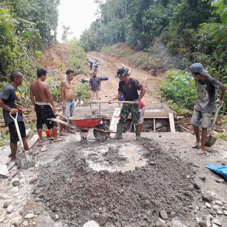 Beton Didorong dengan Gerobak, Wujud Jembatan Titik 3 di Sarah Raya Mencuat