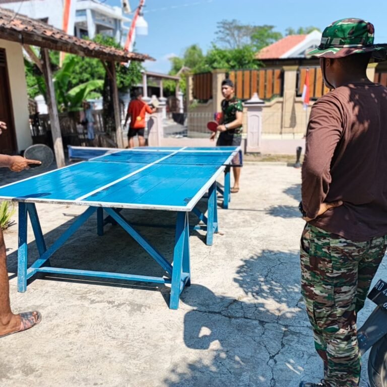 Pingpong di Posko TMMD Parangjoro: Alternatif Istirahat bagi Anggota Satgas