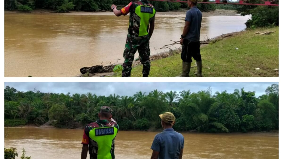 Debit Sungai Dicek, Babinsa Sungai Mas Ajak Warga Jaga Aliran Tetap Lancar
