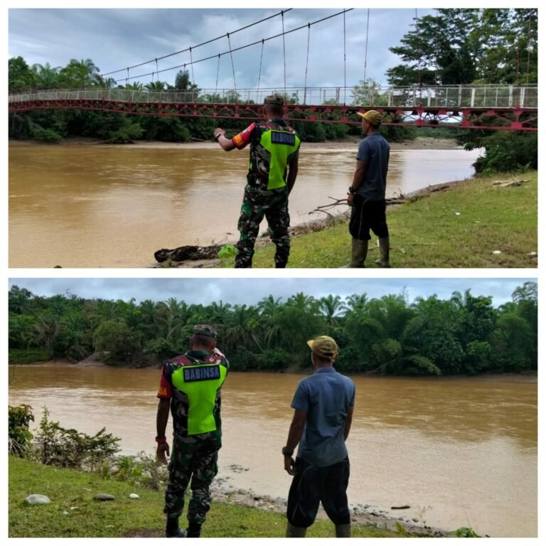 Debit Sungai Dicek, Babinsa Sungai Mas Ajak Warga Jaga Aliran Tetap Lancar