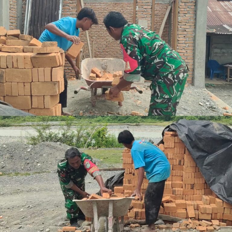 Dari Mengangkut Batu Bata, Kopka Edi Sutrisno Pererat Kebersamaan dengan Warga Jambak