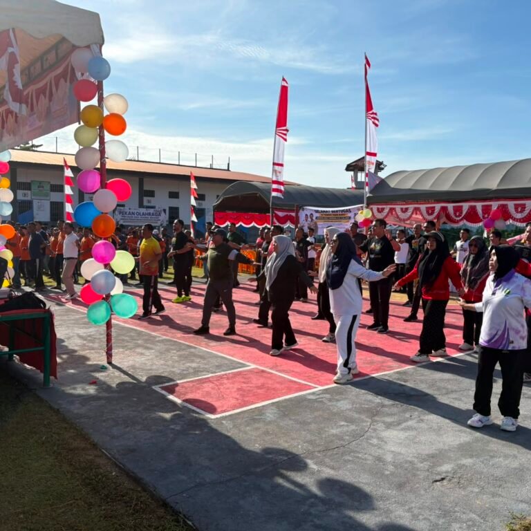 Olahraga Bersama Lintas Instansi Digelar di Lapas Calang, Personel Kodim 0114/Aceh Jaya Turut Hadir