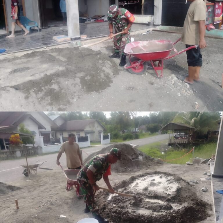 Saat Pembangunan Rumah Berlangsung, Serka Syamsul Pilih Turun Membantu Tukang