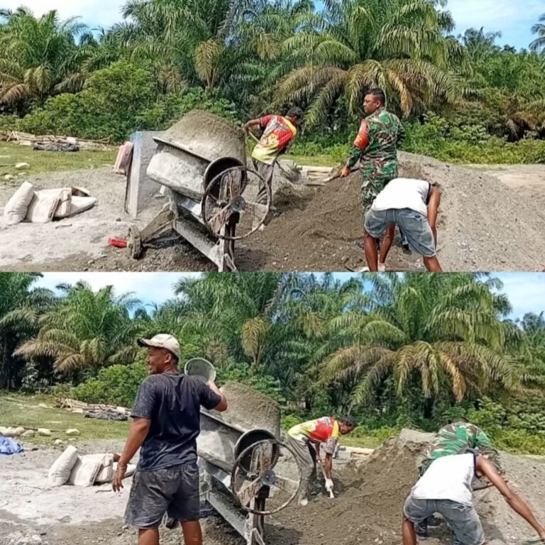 Warga Sawang Rambut Apresiasi Babinsa yang Turun Langsung Membantu Pekerjaan Pembangunan