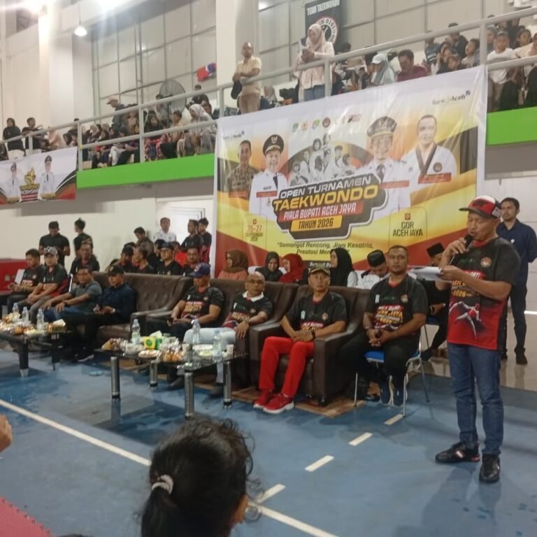 Kodim 0114/Aceh Jaya Turut Hadir Saat Sejumlah Unsur Daerah Membuka Turnamen Taekwondo