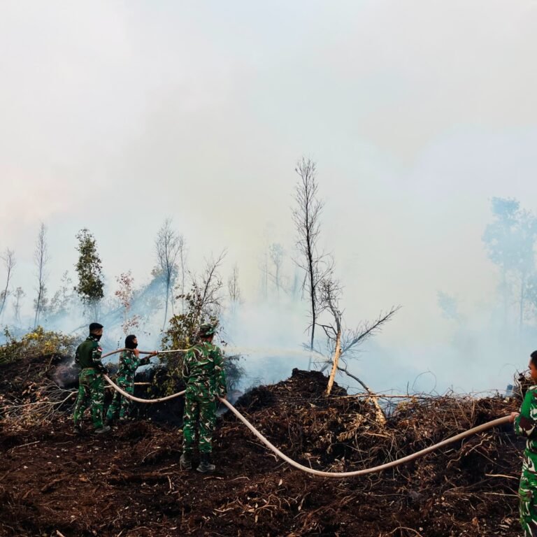 Karhutla di Ketapang Ditangani Personel Koramil Manis Mata Bersama Masyarakat