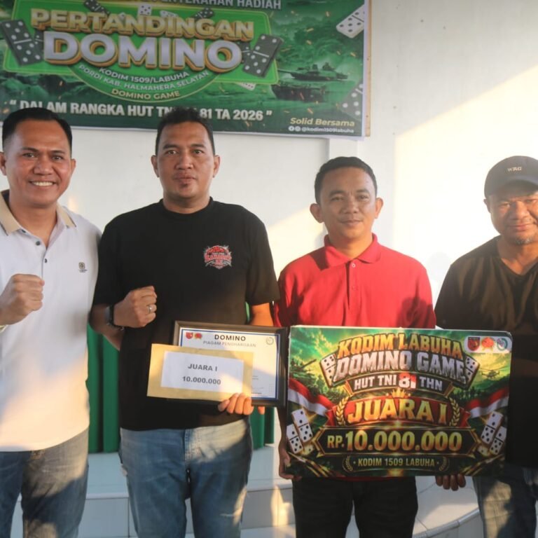 Turnamen Domino Kodim 1509/Labuha Jadi Panggung Atlet Halsel Berpengalaman Tingkat Nasional