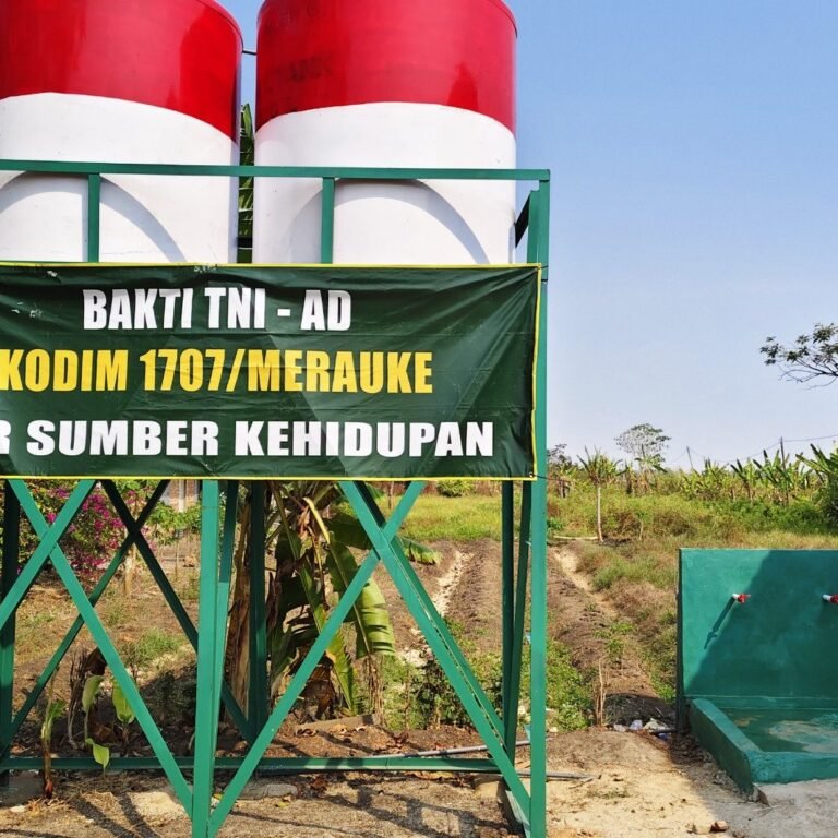 Akses Air Bersih di Kampung Marga Mulya Terwujud Setelah Pengeboran Kodim 1707