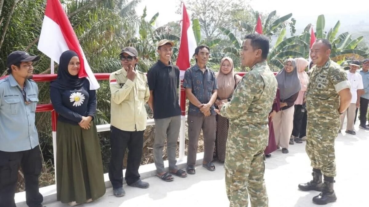 Apresiasi Danrem 091/ASN untuk Jembatan Beton di Desa Suka Damai