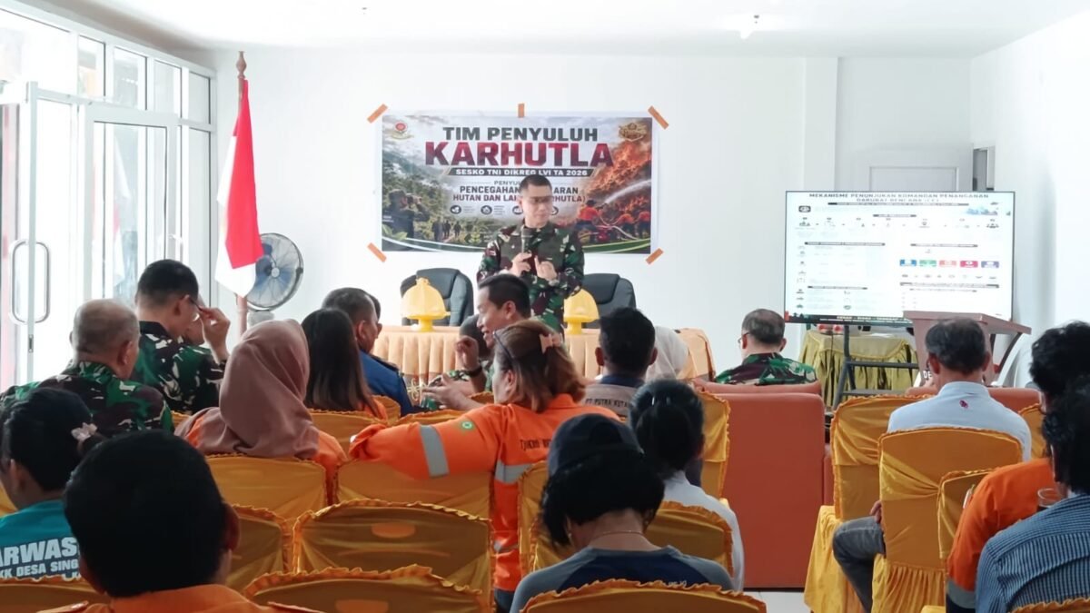 Sesko TNI Gelar Sosialisasi Karhutla di Teluk Lingga