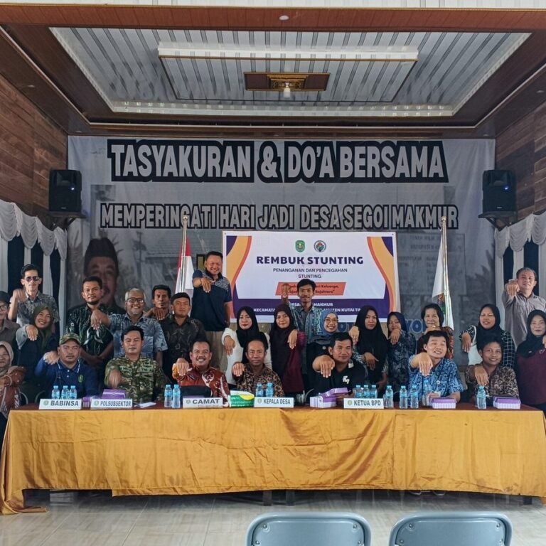 Babinsa dan Perangkat Desa Bersama Ahli Gizi Bahas Penanganan Stunting di Segoi Makmur