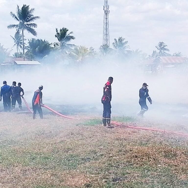 Warga dan Petugas Bersinergi Padamkan Karhutla di RT.08 Kampung Yaba Maru