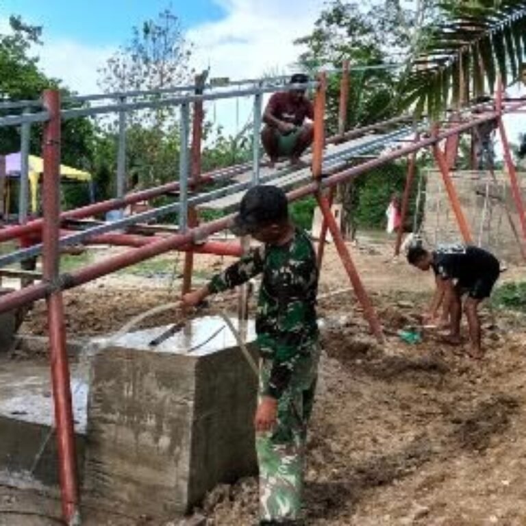 Perakitan Rangka Tiang Pylon Digenjot, Jembatan Perintis Serasah-Cibubukan Lanjut