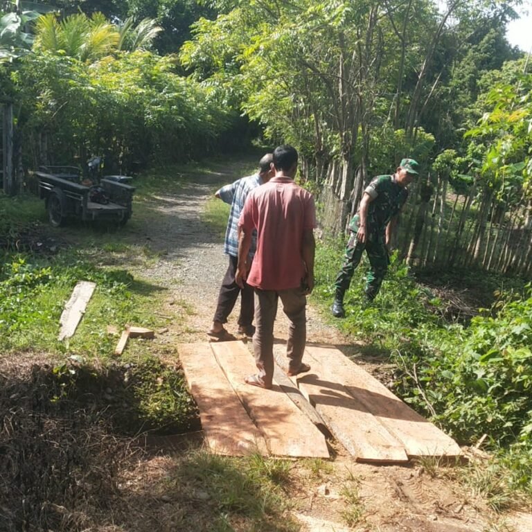 Babinsa Koramil 01/Jaya Cek Parit Persawahan di Desa Lhut, Antisipasi Banjir