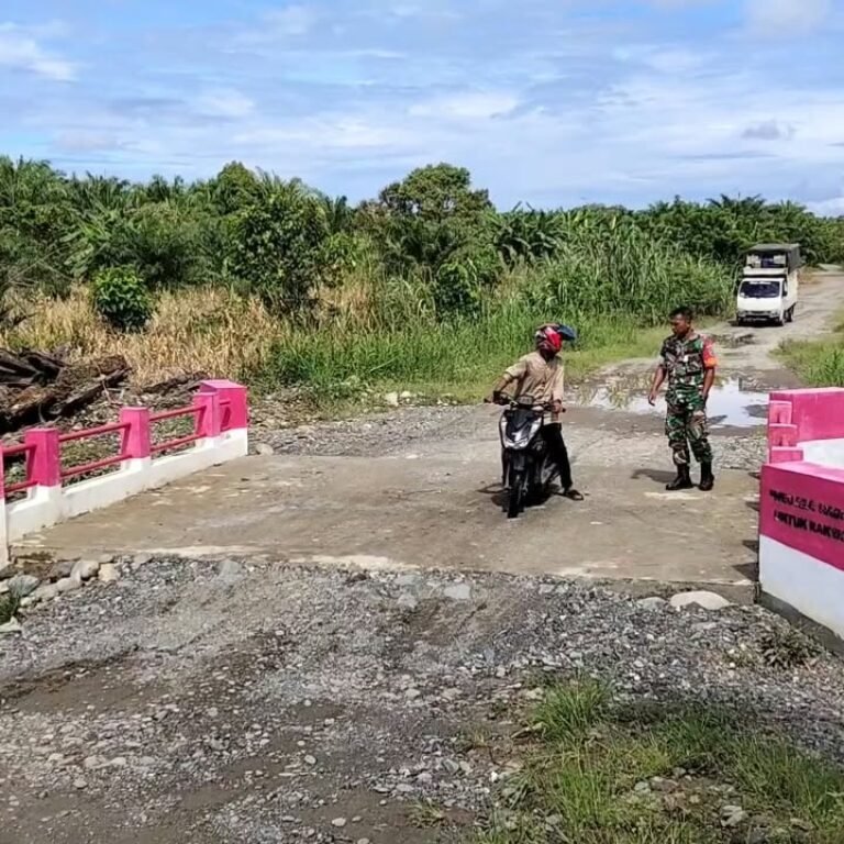 Babinsa Kodim 0114/Aceh Jaya Bersama Warga Waspadai Perubahan Debit Air di Bintah