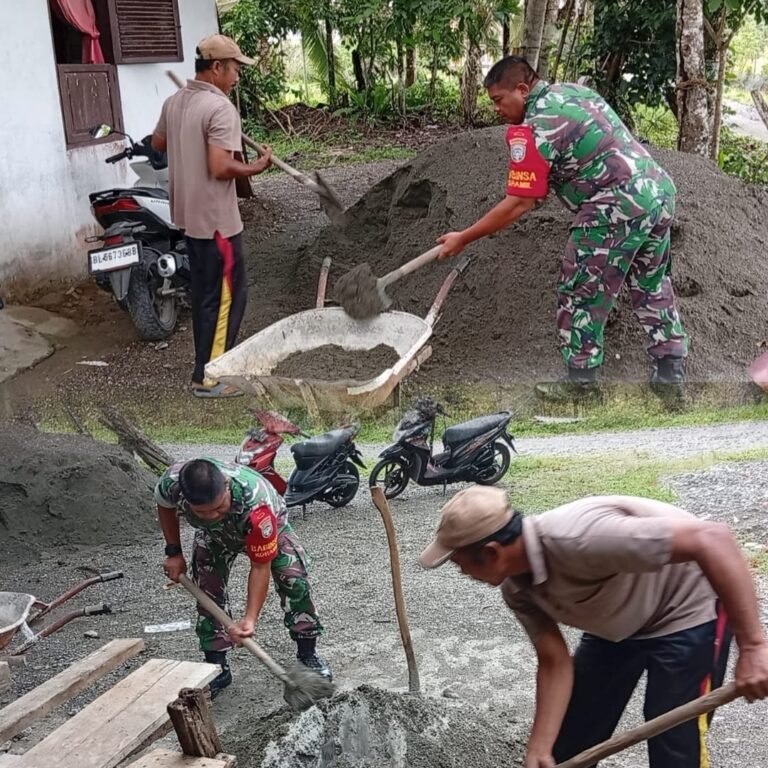 Kodim 0105/Aceh Barat Perkuat Gotong Royong melalui Bantuan Pembangunan Rumah Warga