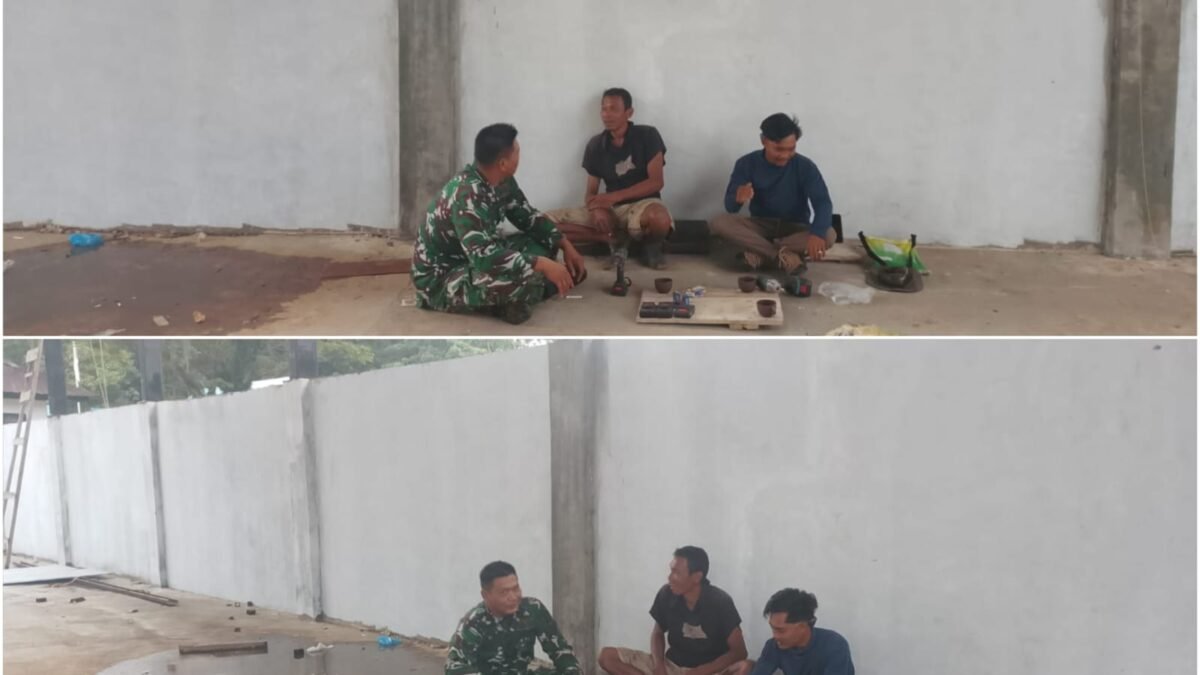 Pembangunan Gerai KDKMP di Simeulue, Babinsa Perkuat Koordinasi dengan Pekerja