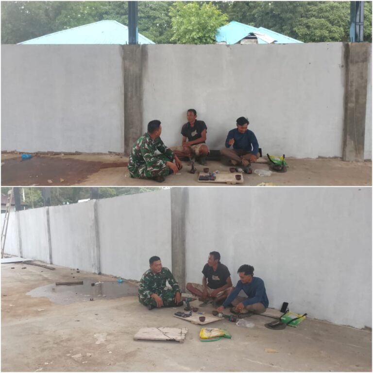 Pembangunan Gerai KDKMP di Simeulue, Babinsa Perkuat Koordinasi dengan Pekerja