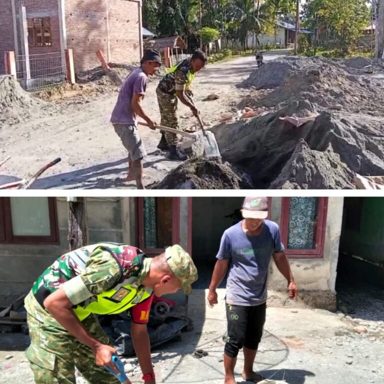 Bantu Pekerjaan Warga, Babinsa Koramil 01/Sungai Mas Jaga Kedekatan dengan Masyarakat