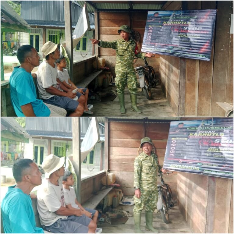 Babinsa Simeulue Dorong Kebiasaan Buka Lahan Aman demi Lindungi Lingkungan Desa