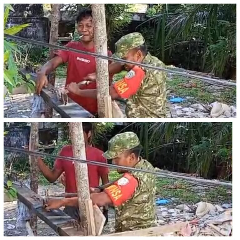 Gotong Royong di Tanoh Merah, Cara Babinsa Menumbuhkan Kepedulian Sosial