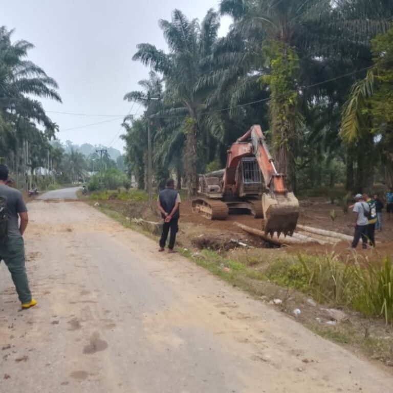 TNI dan Warga Dirikan Jembatan Darurat di Jambo Papan Saat Konstruksi Beton Berlangsung