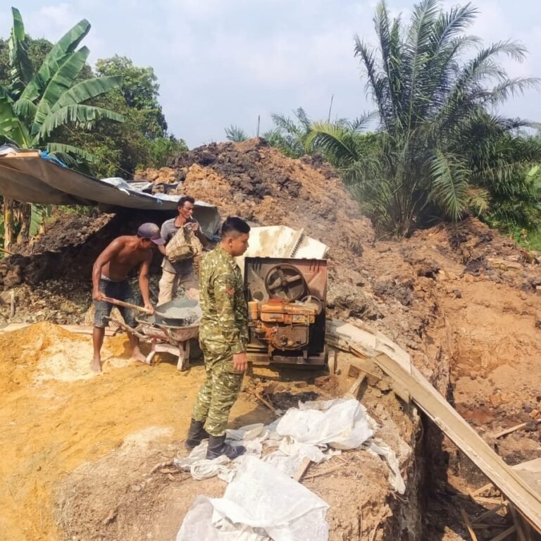 Kodim 1004/Kotabaru Kerjakan Pembangunan Jembatan Garuda Tahap VII di Langadai