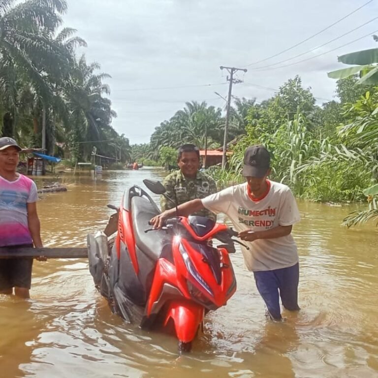 Kodim 0107/Aceh Selatan Kerahkan Babinsa saat Sungai Lae Soraya Meluap