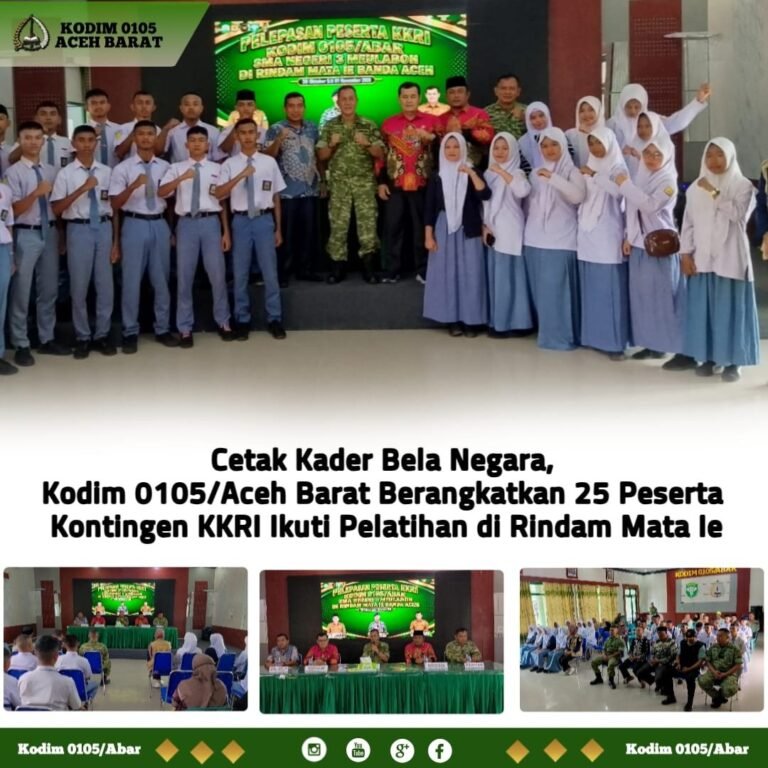 25 Pelajar Aceh Barat Ikuti Pelatihan KKRI di Rindam Mata Ie