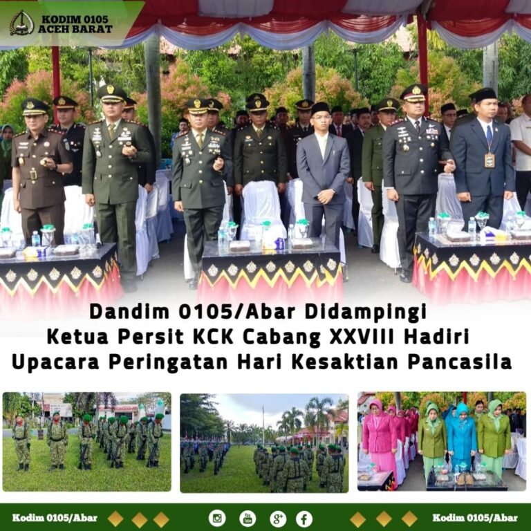 Upacara Kesaktian Pancasila di Aceh Barat, Dandim 0105/Abar Hadiri Bersama Ketua Persit